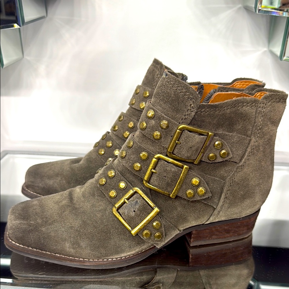 Zodiac Studded Suede Ankle Boots